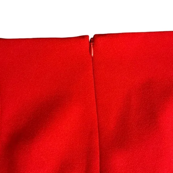 Maje Skirt Chic French Ruched Mini Skirt in Bold Luxurious Red