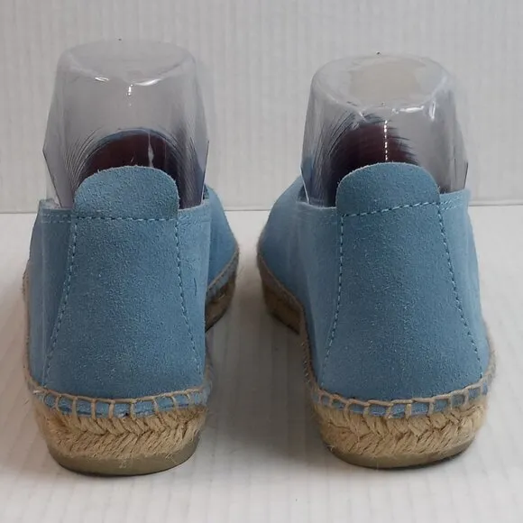 Manebi Hamptons Light Blue Suede Slip On Espadrilles