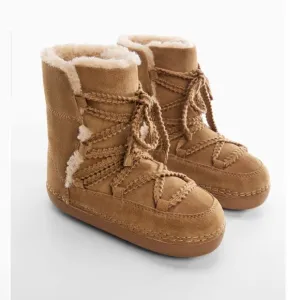 MANGO Lace-up sheepskin boots Size 7,5 NEW WITH TAG!