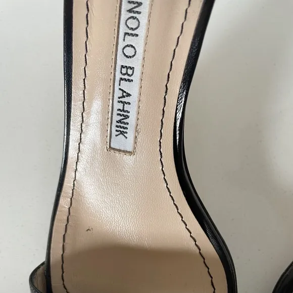 Manolo Blahnik Chaos Black Ankle Strap Sandals