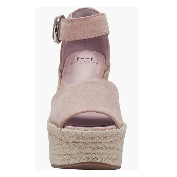Marc Fisher LTD Alita Platform Wedge Espadrilles Sandals Light Pink Women’s 10