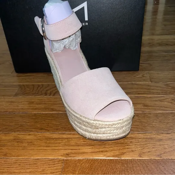 Marc Fisher LTD Alita Platform Wedge Espadrilles Sandals Light Pink Women’s 10