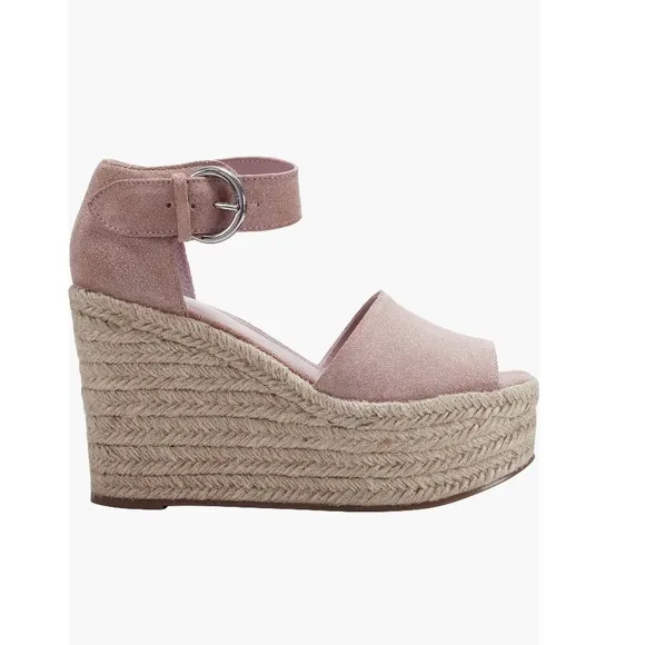 Marc Fisher LTD Alita Platform Wedge Espadrilles Sandals Light Pink Women’s 10