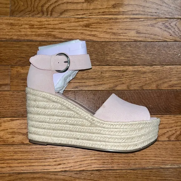Marc Fisher LTD Alita Platform Wedge Espadrilles Sandals Light Pink Women’s 10