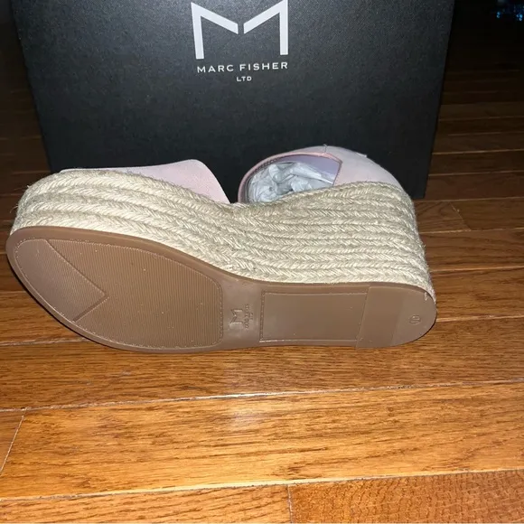 Marc Fisher LTD Alita Platform Wedge Espadrilles Sandals Light Pink Women’s 10