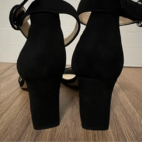 Marc Fisher LTD Black Suede Block Heel Sandals Size 8M