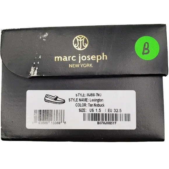 Marc Joseph | NIB Lexington Tan Nobuck Preppy Classic Leather Loafers Girl's 1.5