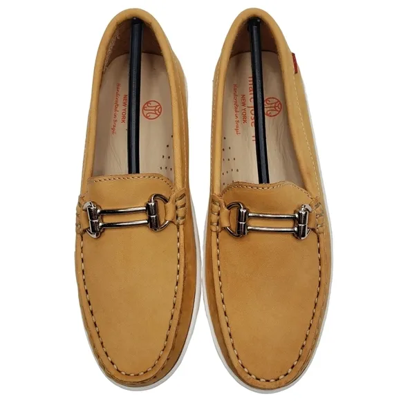 Marc Joseph | NIB Lexington Tan Nobuck Preppy Classic Leather Loafers Girl's 1.5