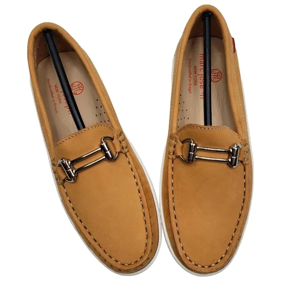 Marc Joseph | NIB Lexington Tan Nobuck Preppy Classic Leather Loafers Girl's 1.5