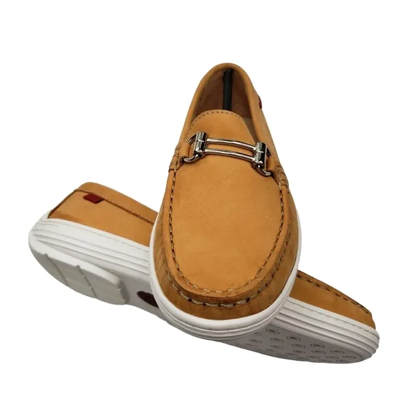 Marc Joseph | NIB Lexington Tan Nobuck Preppy Classic Leather Loafers Girl's 1.5