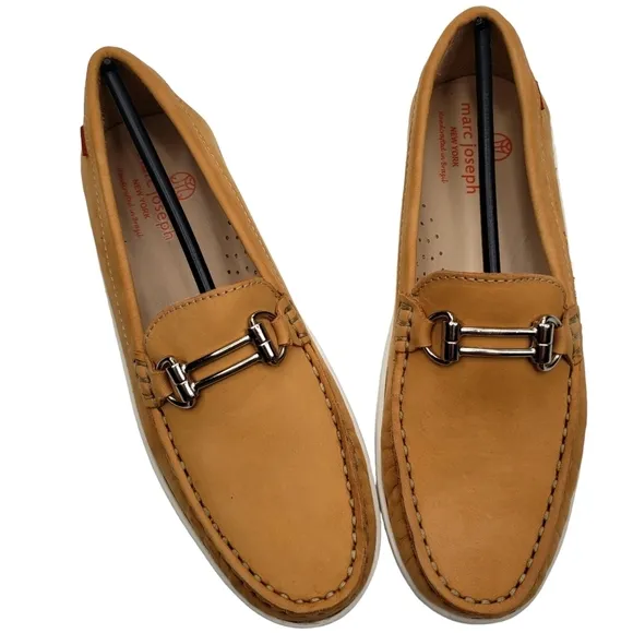 Marc Joseph | NIB Lexington Tan Nobuck Preppy Classic Leather Loafers Girl's 3.5