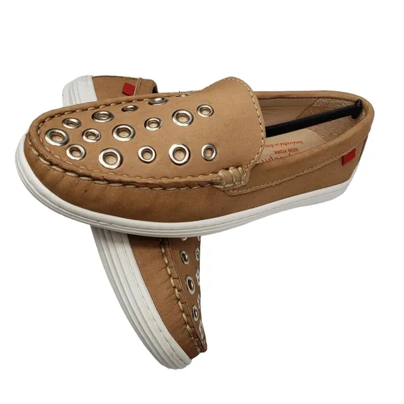 Marc Joseph | NIB Mott St Porcelain Nobuck Silver Grommet Loafers Girl's 13.5