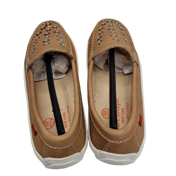 Marc Joseph | NIB Mott St Porcelain Nobuck Silver Grommet Loafers Girl's 13.5