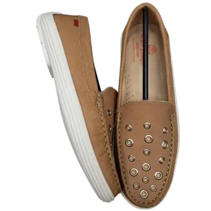 Marc Joseph | NIB Mott St Porcelain Nobuck Silver Grommet Loafers Girl's 5.5