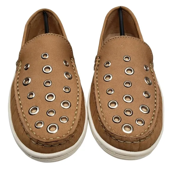 Marc Joseph | NIB Mott St Porcelain Nobuck Silver Grommet Loafers Girl's 5.5