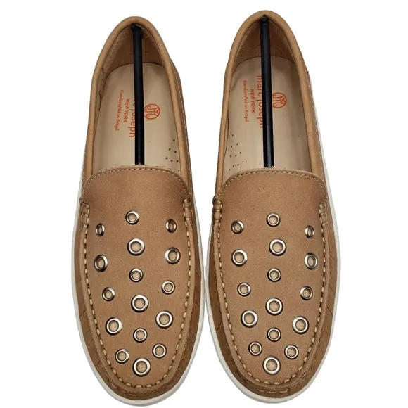 Marc Joseph | NIB Mott St Porcelain Nobuck Silver Grommet Loafers Girl's 5.5