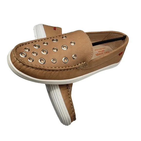 Marc Joseph | NIB Mott St Porcelain Nobuck Silver Grommet Loafers Girl's 5.5