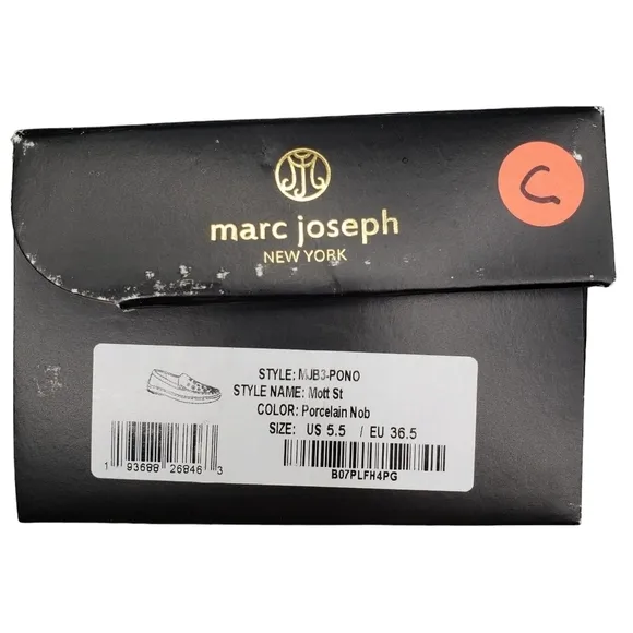 Marc Joseph | NIB Mott St Porcelain Nobuck Silver Grommet Loafers Girl's 5.5