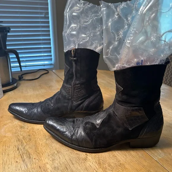 Mark Nason - Rock Lives Black Boots - Made in Italy - size 10