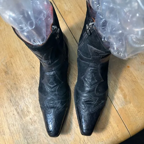 Mark Nason - Rock Lives Black Boots - Made in Italy - size 10