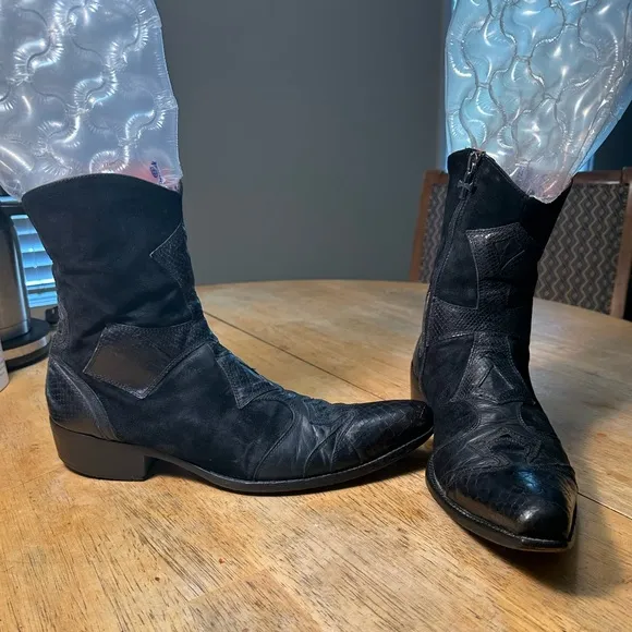 Mark Nason - Rock Lives Black Boots - Made in Italy - size 10