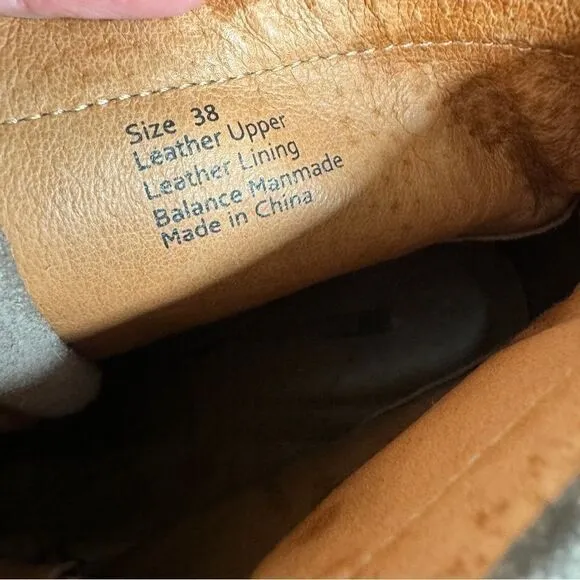 Matiko taupe suede leather tie wedge boots size 38