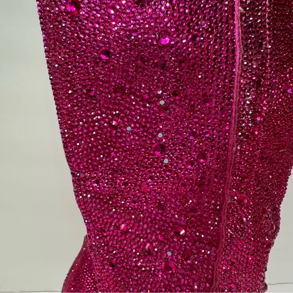 Matisse Nashville Pink Rhinestone Crystal Embellished Tall Western Boots Size 6M