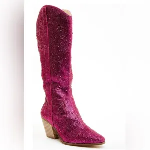 Matisse Nashville Pink Rhinestone Crystal Embellished Tall Western Boots Size 6M