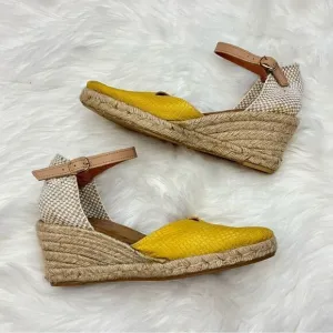 Maypole Golden Espadrille Wedge Reptile Embossed Golden Ochre 39/8