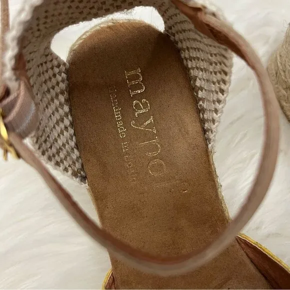 Maypole Golden Espadrille Wedge Reptile Embossed Golden Ochre 39/8