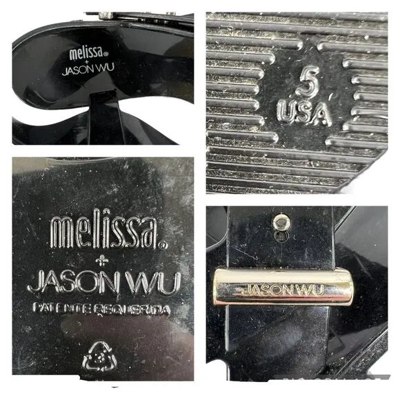 Melissa &amp; Jason Wu Black Charlotte Sandals Size 5