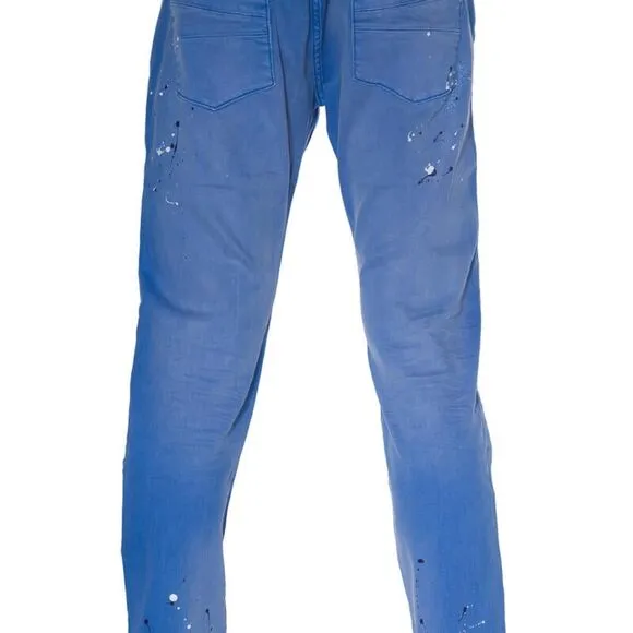 Men's A. Tiziano Sullivan Twill Baby Blue Paint Splatter Jeans