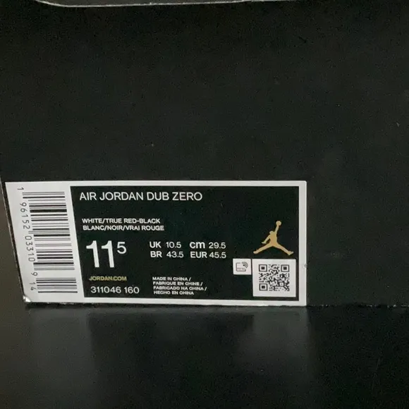Men’s Air Jordan Dub Zero Sneakers size 11.5