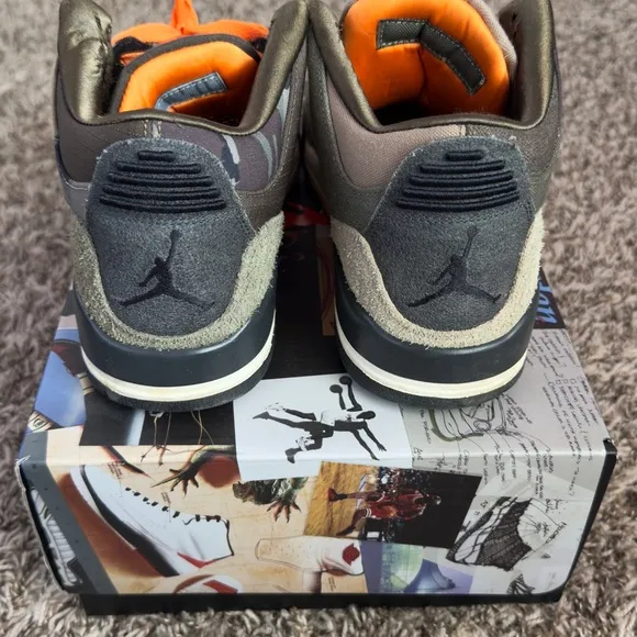 Men's Camouflage Sneakers with Orange Accents