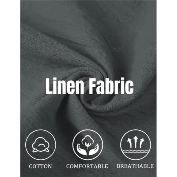 Men's Cotton Linen Pants Causal Harem Pants Elastic Waist Boho Trouser