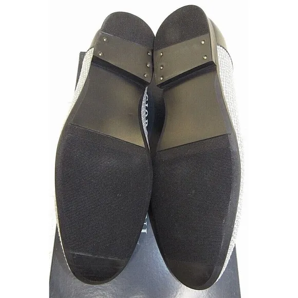Mens Giorgio Brutini Jute Smoker Loafer CAMBY Gray Black Loafers 179401 Sz 7 NEW
