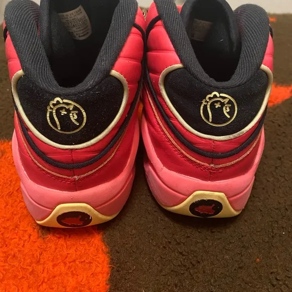 Men's Reebok Question Mid Iverson Hot Ones Red Yellow size 7.5 men