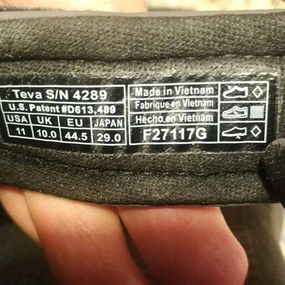 MEN'S TEVA 4289 M MINAM BLACK SPORT EVERYDAY SANDALS $80 US 11