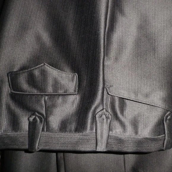 Mens Western Shiny Black With Embroidered Tan Suede Look Yokes &amp; Matching Slacks