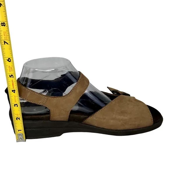 Mephisto Brown Leather Sandals with Adjustable Straps