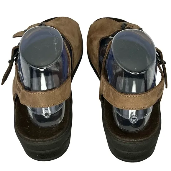 Mephisto Brown Leather Sandals with Adjustable Straps