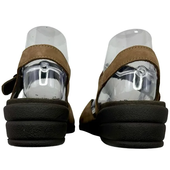 Mephisto Brown Leather Sandals with Adjustable Straps