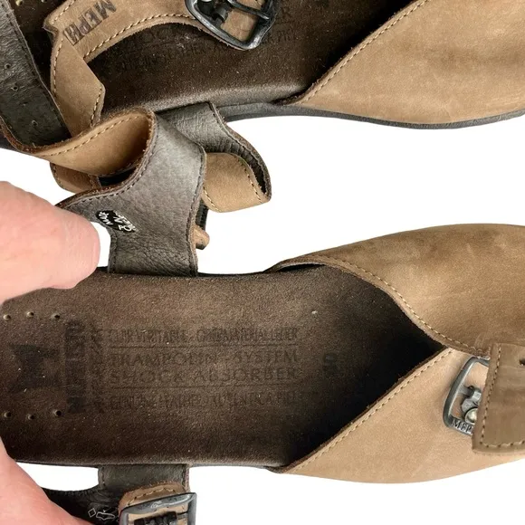 Mephisto Brown Leather Sandals with Adjustable Straps