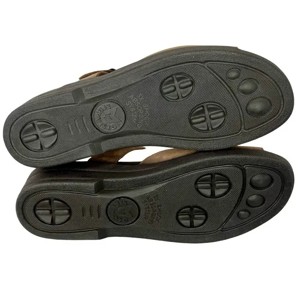 Mephisto Brown Leather Sandals with Adjustable Straps