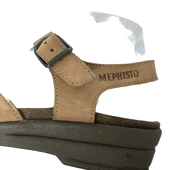 Mephisto Brown Leather Sandals with Adjustable Straps