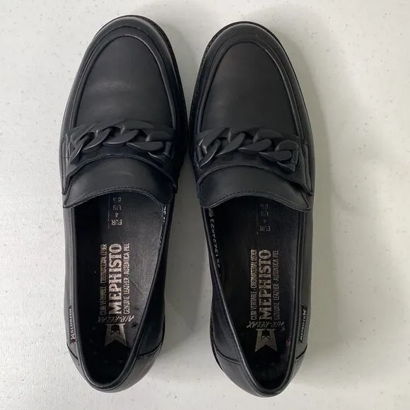 Mephisto New! Salka Loafer Low Lug Heel Lightweight Full-Grain Leather Preppy