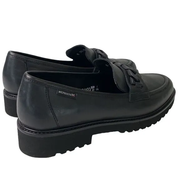 Mephisto New! Salka Loafer Low Lug Heel Lightweight Full-Grain Leather Preppy