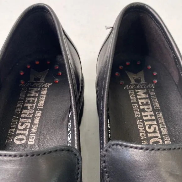 Mephisto New! Salka Loafer Low Lug Heel Lightweight Full-Grain Leather Preppy