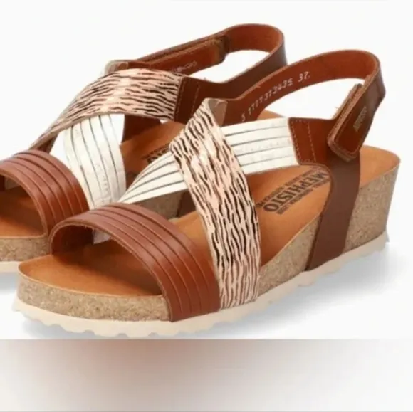 Mephisto Women's 7.5 Sandals Renza Strap-on Open-back Full Grain Leather New