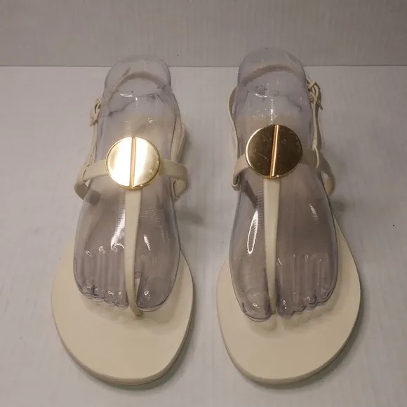 Mercades Castillo Bone Drew Thong T-Strap Leather Sandals